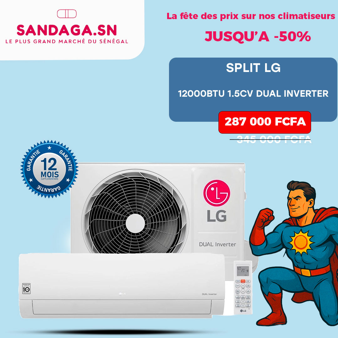 SPLIT LG 12000BTU 1.5CV DUAL INVERTER S4Q12JAQAL