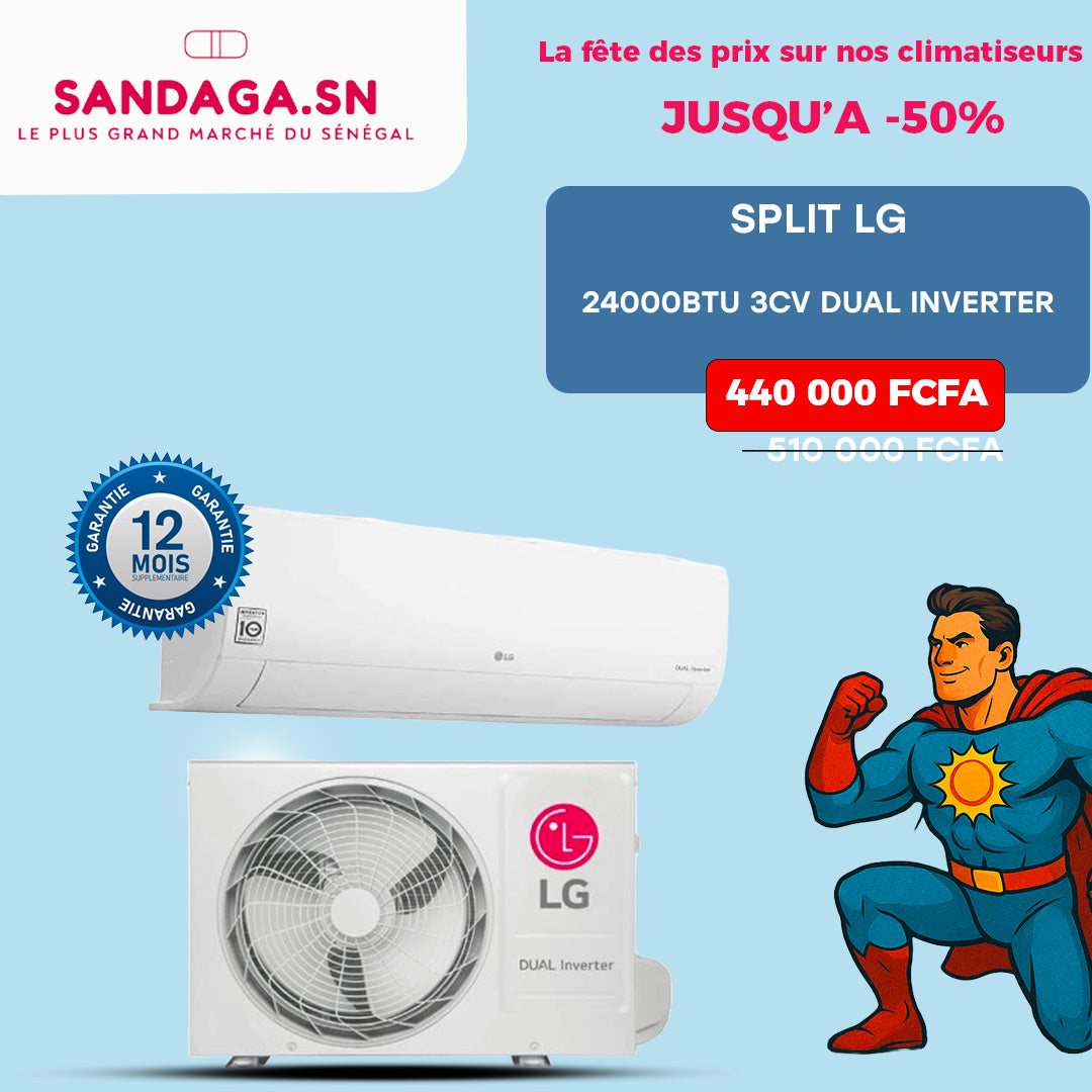SPLIT LG 24000BTU 3CV DUAL INVERTER S4Q24K2QAL