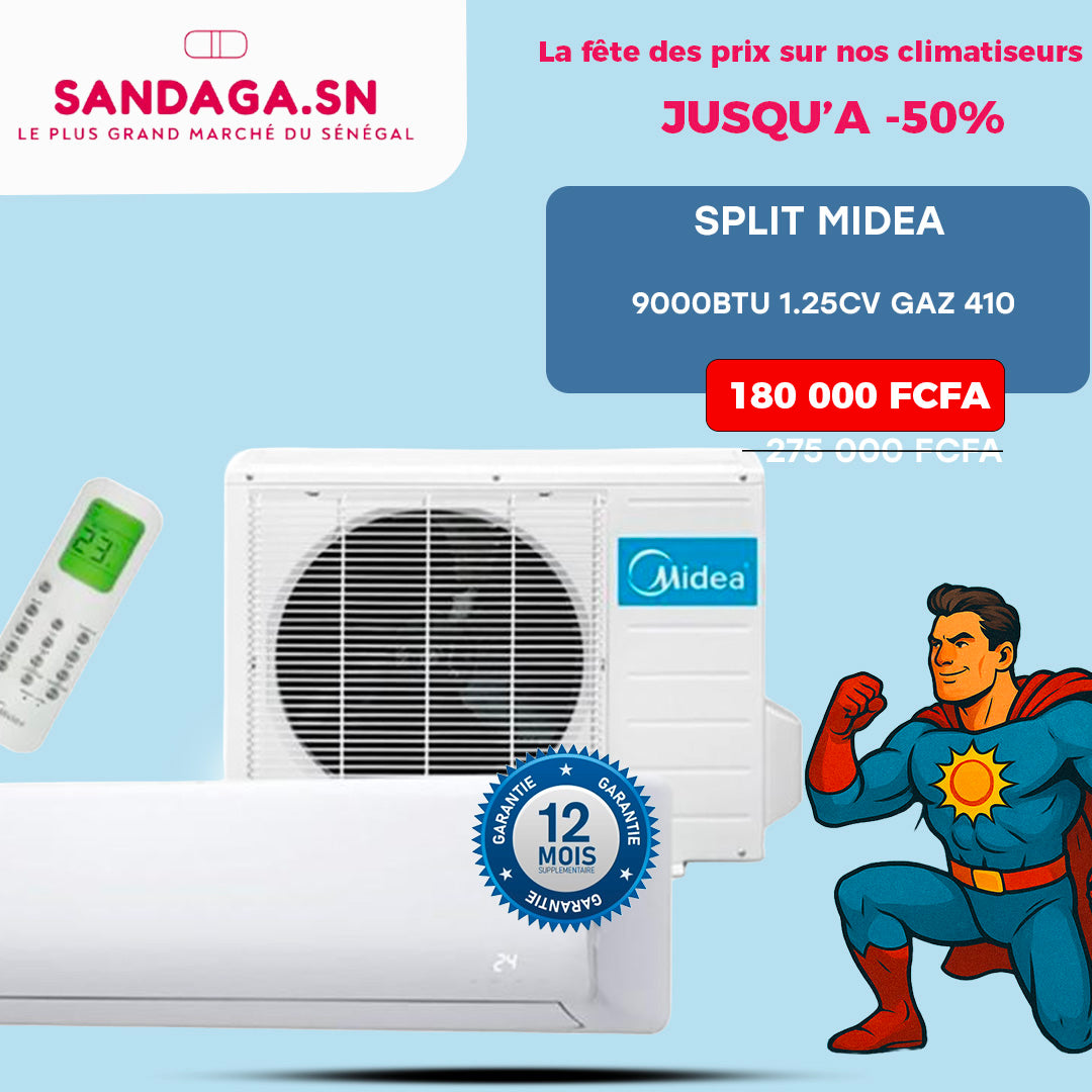 SPLIT MIDEA 9000BTU 1.25CV GAZ 410