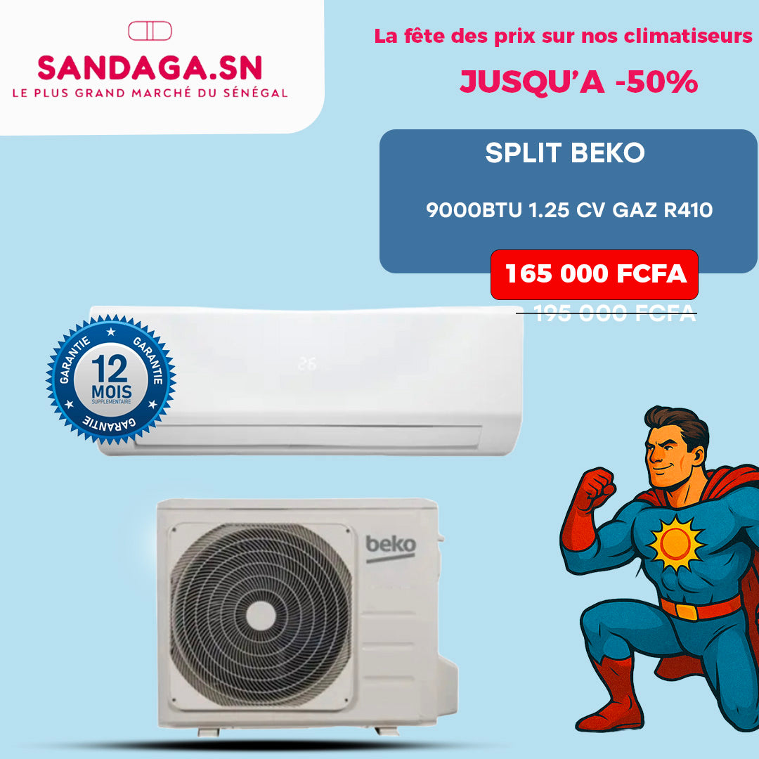 SPLIT BEKO 9000BTU 1.25 CV GAZ R410
