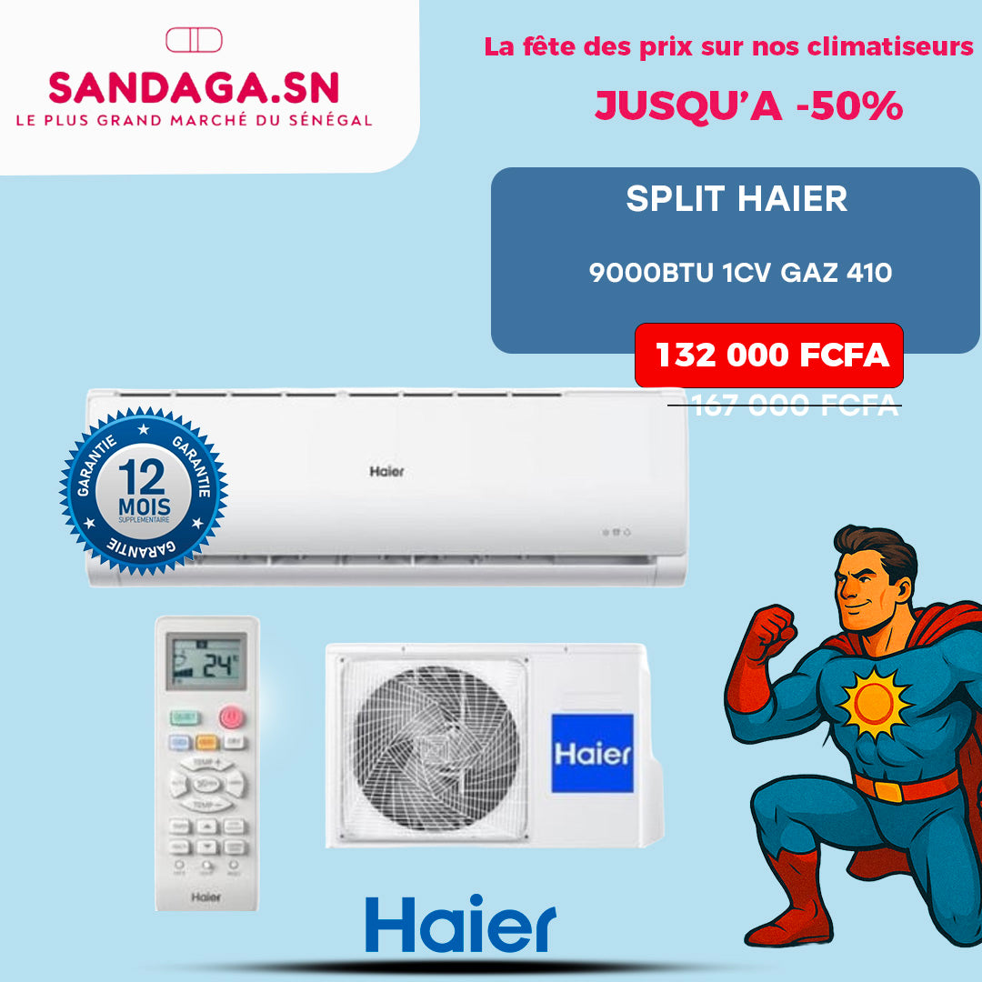 SPLIT HAIER 9000BTU 1CV GAZ 410