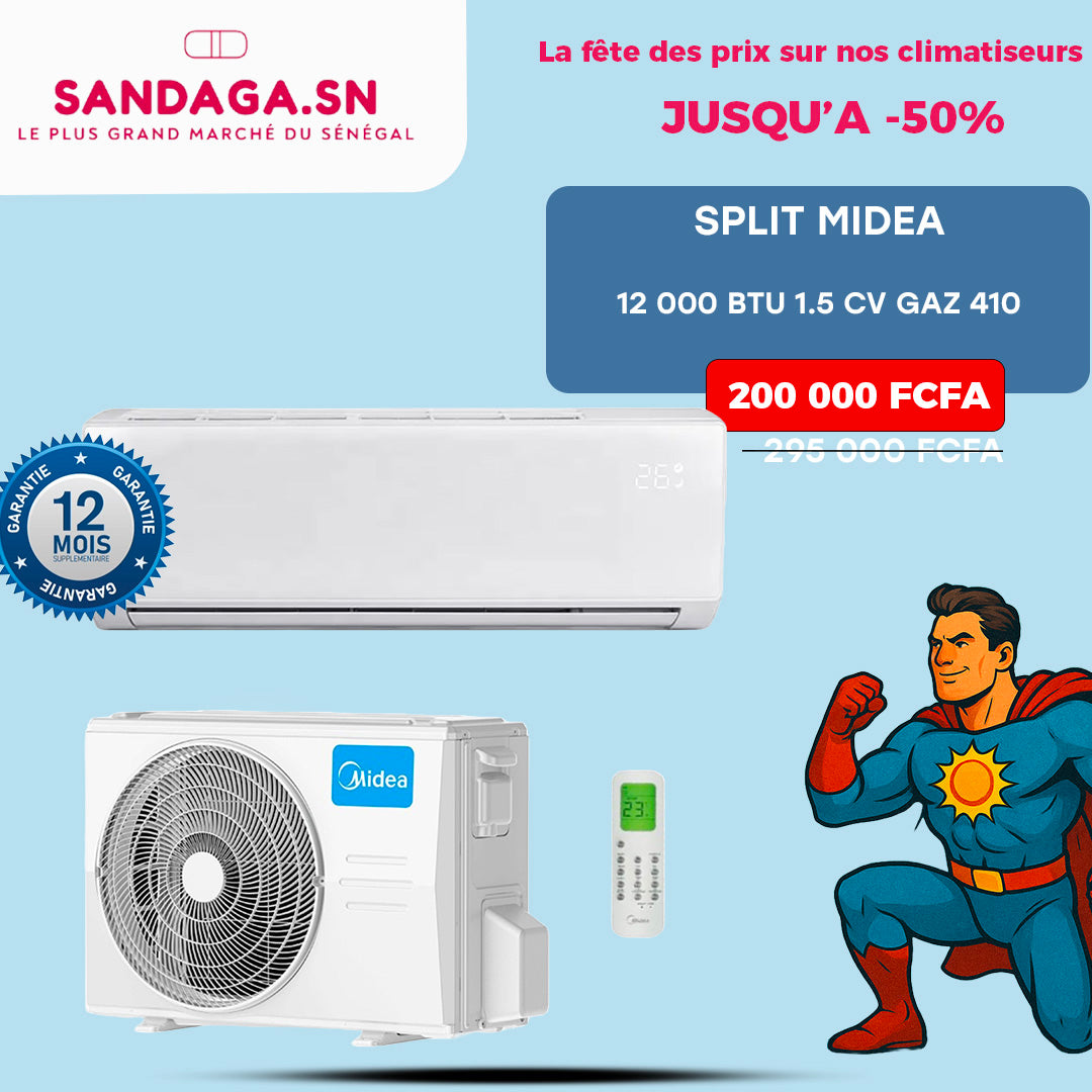 SPLIT MIDEA 12 000 BTU 1.5 CV GAZ 410