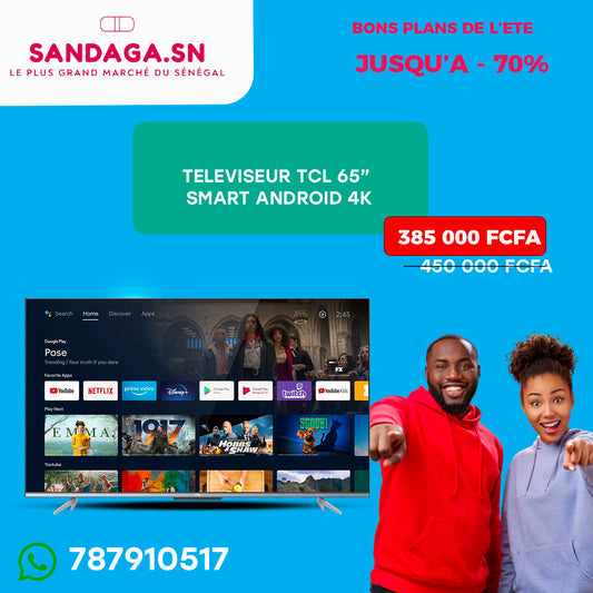 TELEVISEUR TCL 65" SMART GOOGLE TV 4K