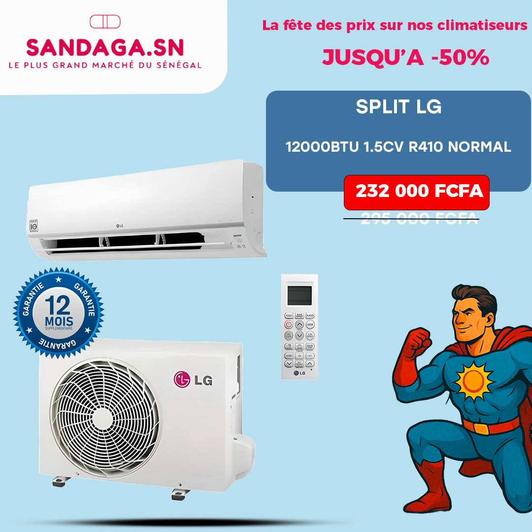 SPLIT LG 12000BTU 1.5CV R410 NORMAL