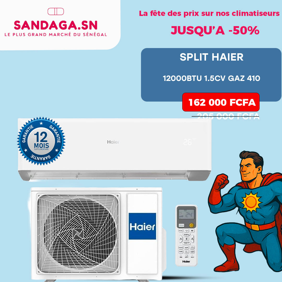 SPLIT HAIER 12000BTU 1.5CV GAZ 410
