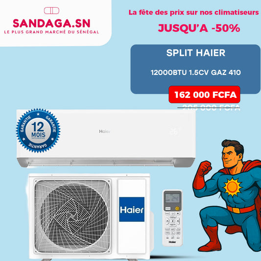 SPLIT HAIER 12000BTU 1.5CV GAZ 410